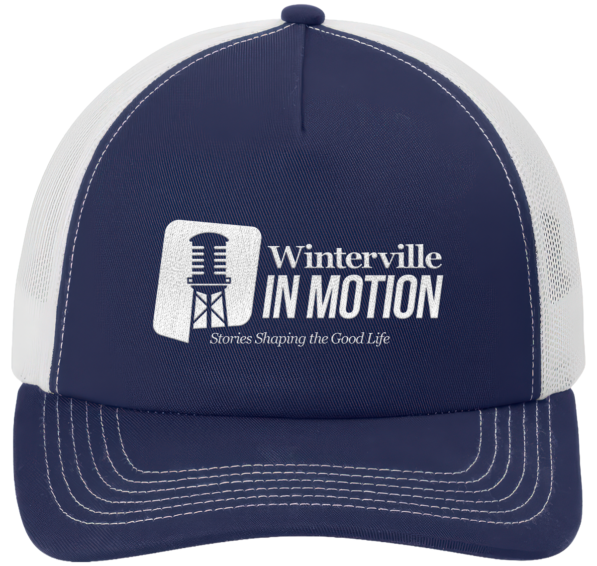 True Navy/White 5-Panel Snapback Cap - inmotion