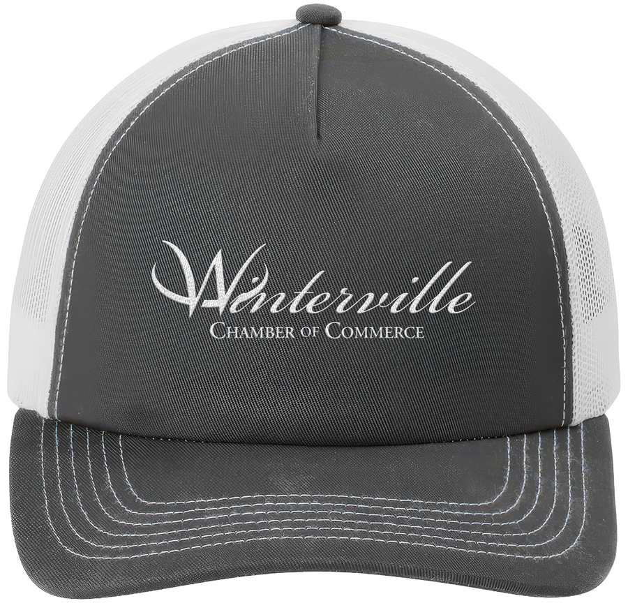Grey Steel/White 5-Panel Snapback Cap