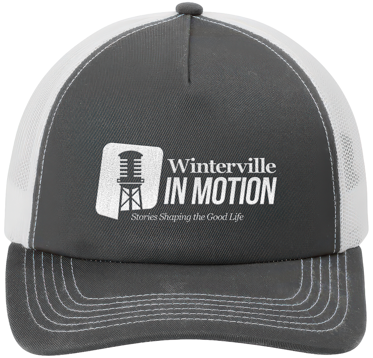 Grey Steel/White 5-Panel Snapback Cap - inmotion
