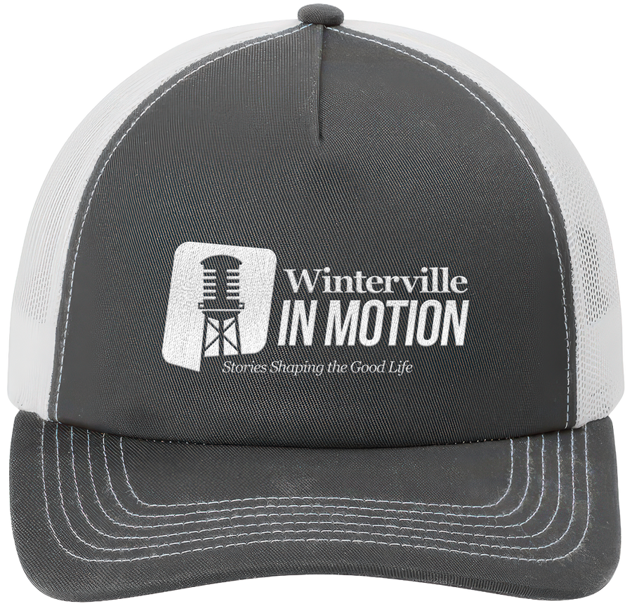 Grey Steel/White 5-Panel Snapback Cap - inmotion